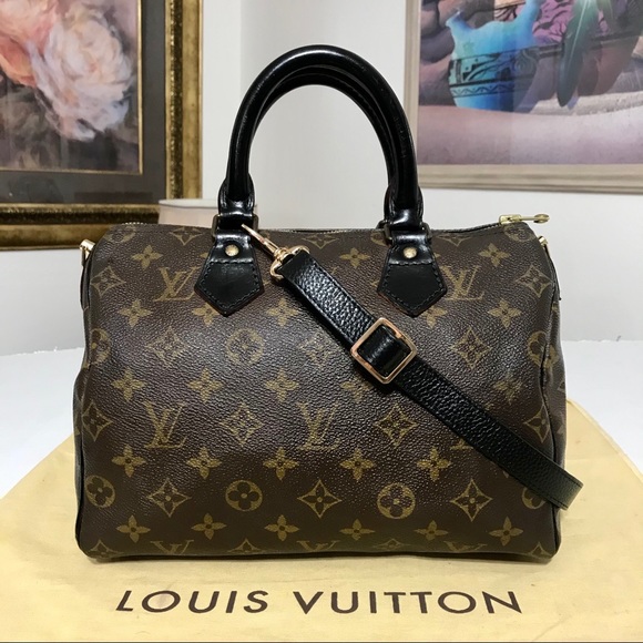 ❌❌Louis Vuitton Monogram Speedy 25 Handbag 👜Black - Picture 2 of 16